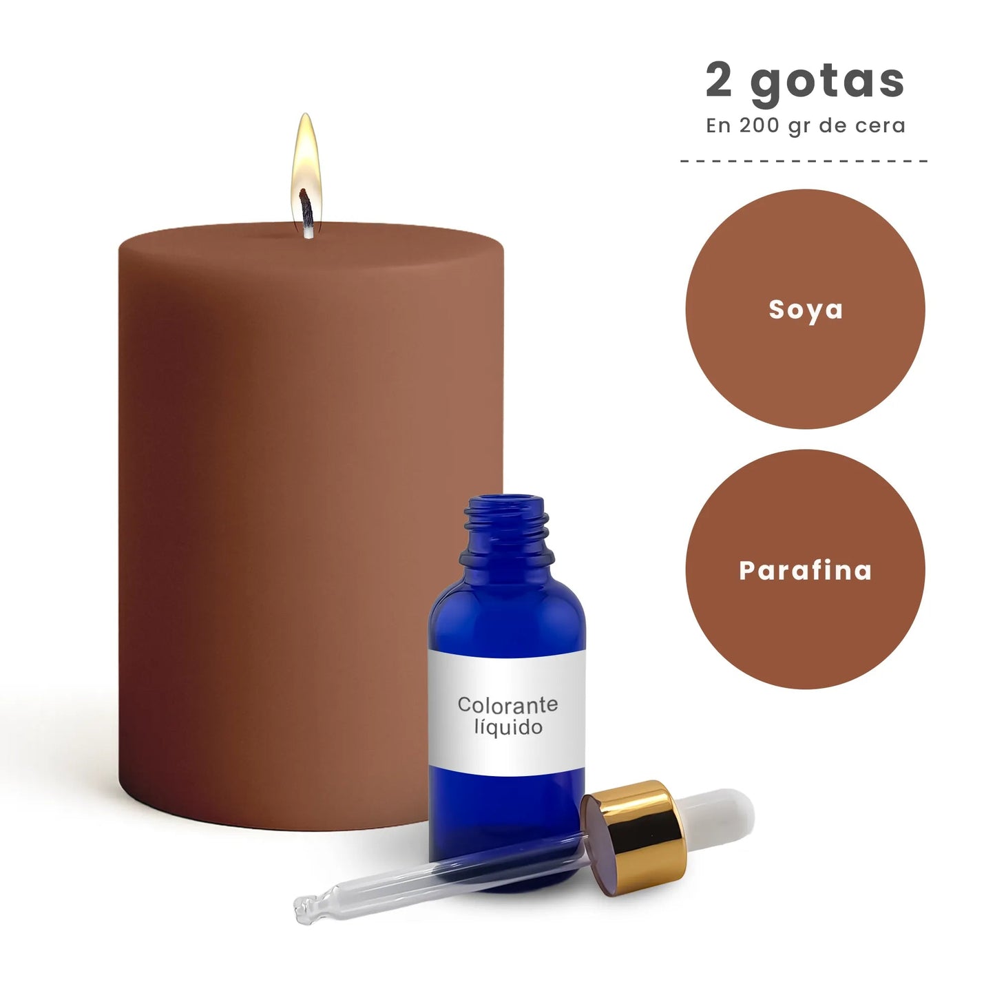 Colorante Líquido para Velas - Ultra Concentración - Color: Capuchino - Candle Craft