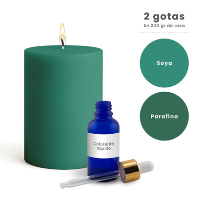 Colorante Líquido para Velas – Ultra Concentración - Color: Espuma de Mar / Verde - Candle Craft