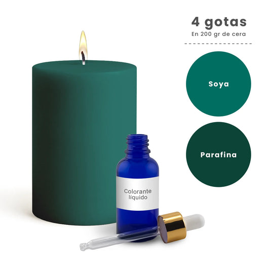 Colorante Líquido para Velas – Ultra Concentración - Color: Espuma de Mar / Verde - Candle Craft