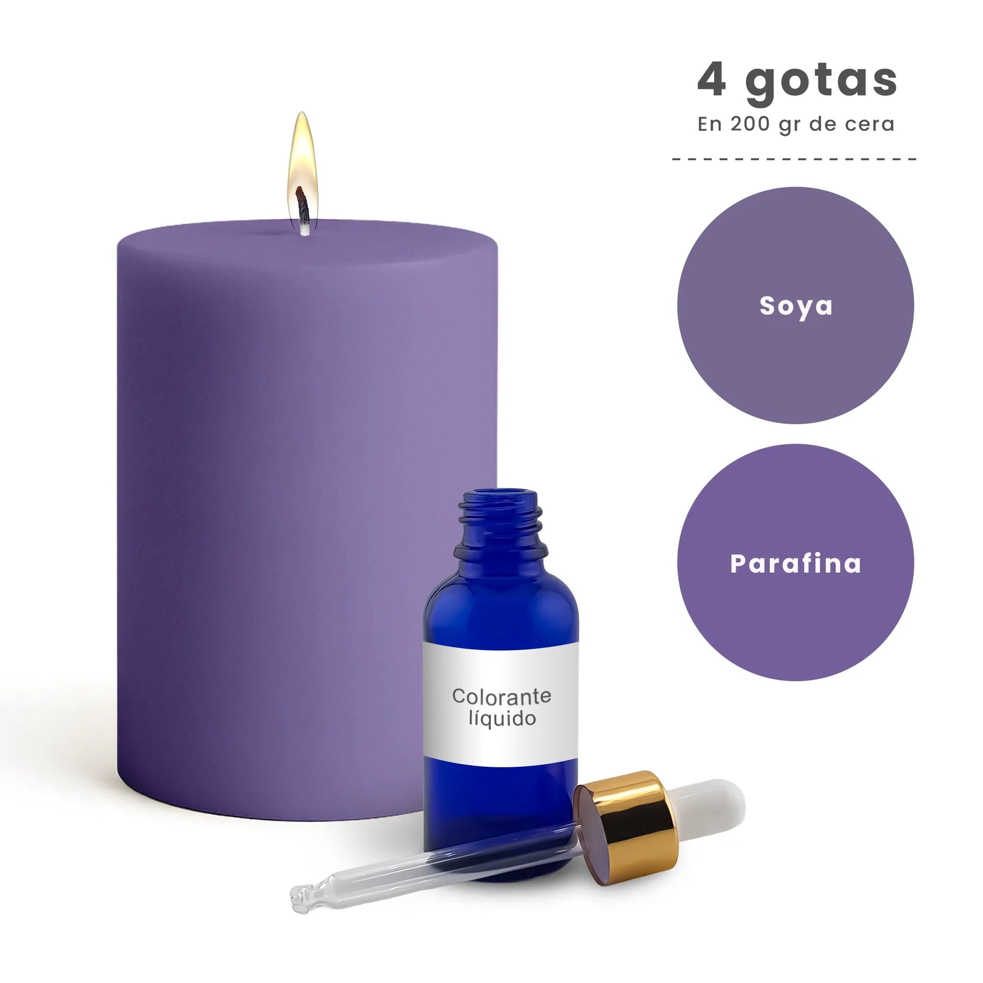 Colorante Líquido para Velas – Ultra Concentración - Color: Lavanda - Candle Craft