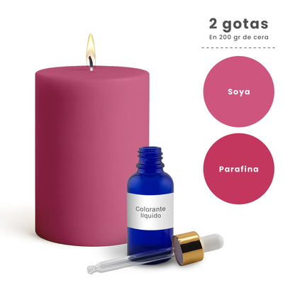 Colorante Líquido para Velas - Ultra Concentración - Color: Magenta / Fucsia / Rosa Fuerte - Candle Craft