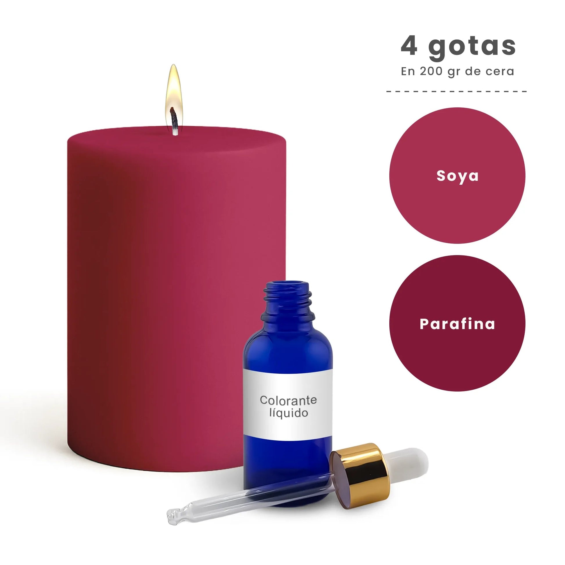 Colorante Líquido para Velas – Ultra Concentración - Color: Rosa Pálido - Candle Craft