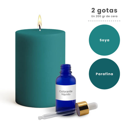 Colorante Líquido para Velas – Ultra Concentración - Color: Verde Azulado - Candle Craft