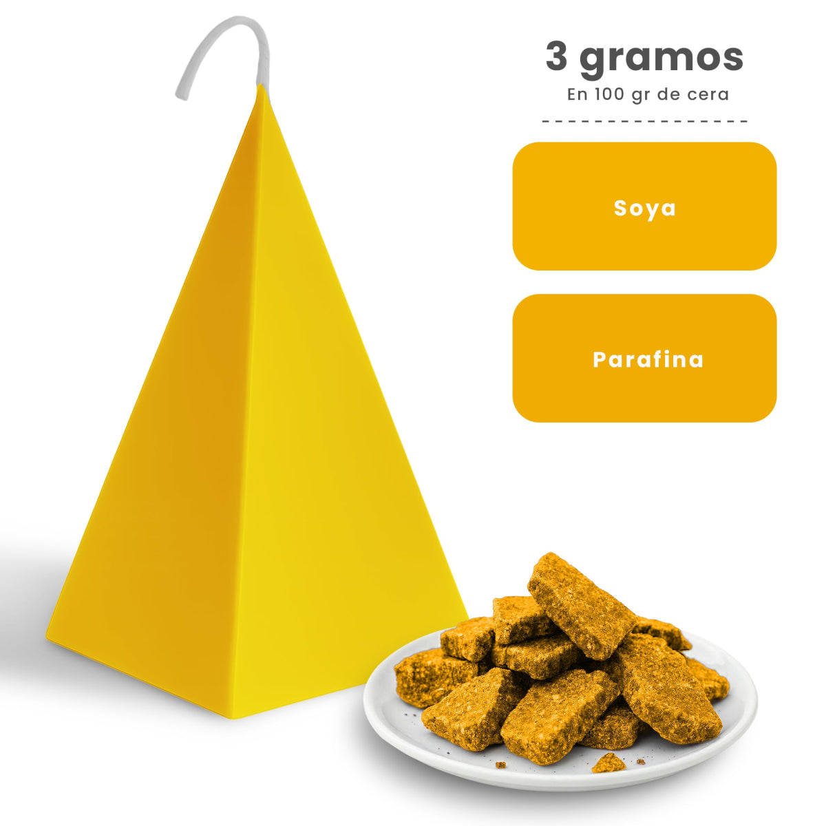 Colorante Sólido para Velas - Tinte en Escamas de Alta Concentración – Color: Amarillo Sol - Candle Craft