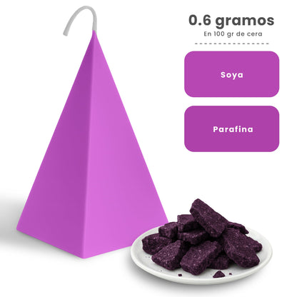 Colorante Sólido para Velas - Tinte en Escamas de Alta Concentración – Color: Lila Lavanda (Tono Fucsia / Magenta) - Candle Craft