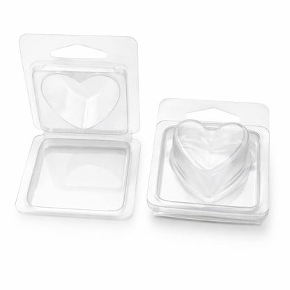 Contenedor para Wax Melt - Clamshell de 1 cavidad Corazón - Molde / Vaso para cera derretibles cuadrada aromáticas para quemador - Candle Craft