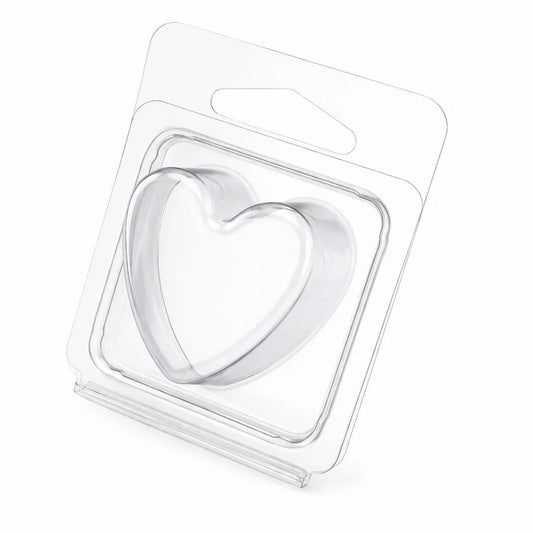 Contenedor para Wax Melt - Clamshell de 1 cavidad Corazón - Molde / Vaso para cera derretibles cuadrada aromáticas para quemador - Candle Craft