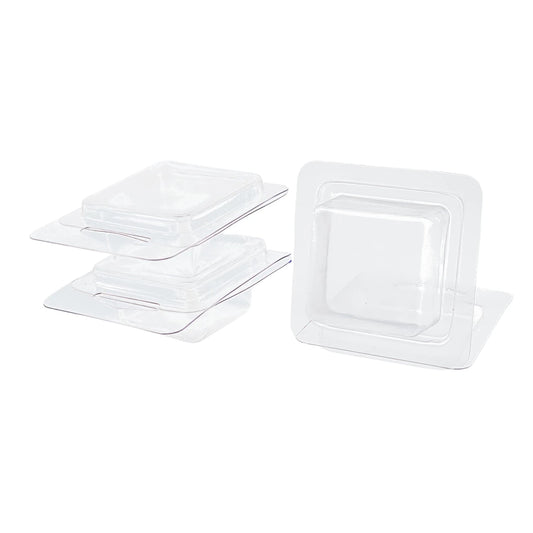 Contenedor para Wax Melt - Clamshell de 1 cavidad cuadrada - Molde / Vaso para cera derretibles cuadrada aromáticas para quemador - Candle Craft