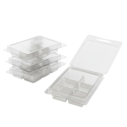 Contenedor para Wax Melt - Clamshell de 6 cavidades rectangulares - Molde / Vaso para cera derretibles en cubos aromáticas para quemador - Candle Craft