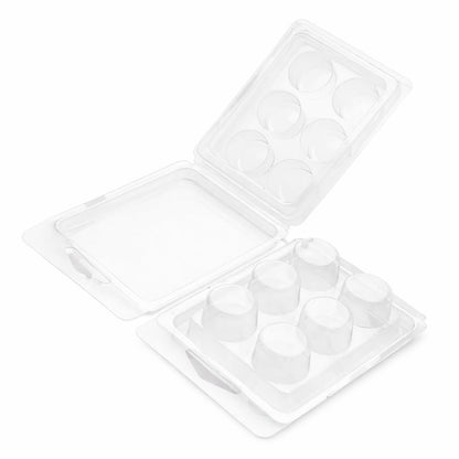 Contenedor para Wax Melt - Clamshell de 6 cavidades Redondas - Molde / Vaso para cera derretibles en Corazon aromáticas para quemador - Candle Craft