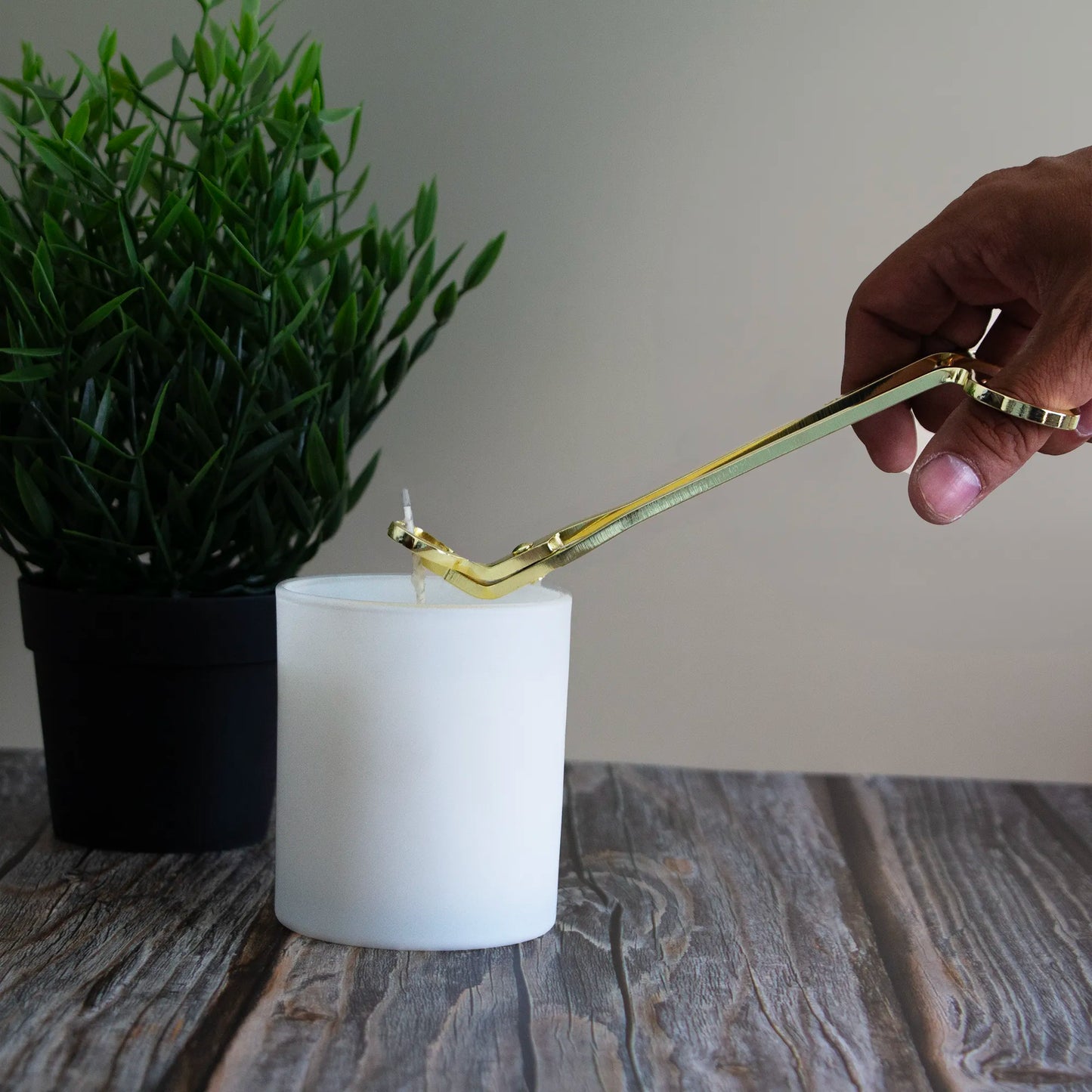 Apagavelas, Cortapabilo y Gancho de Pabilo - Kit de Herramientas para Cuidado de Velas - Dorado Metálico