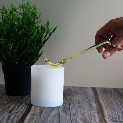 Apagavelas, Cortapabilo y Gancho de Pabilo - Kit de Herramientas para Cuidado de Velas - Dorado Metálico