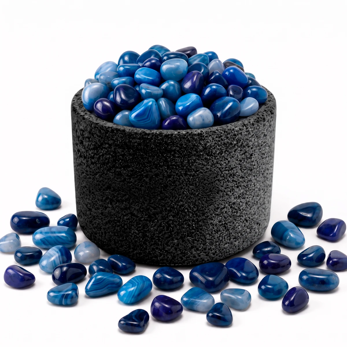 Cuarzo Ágata Azul Pulida Pequeña– Energía de Serenidad Comunicación y Armonía para Espacios - Candle Craft