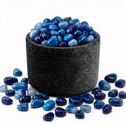 Cuarzo Ágata Azul Pulida Pequeña– Energía de Serenidad Comunicación y Armonía para Espacios - Candle Craft