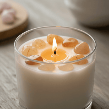 Cuarzo Citrino Pulido – Piedra Preciosa Ámbar Blanco Café de la Abundancia y la Alegría para Velas y Decoración - Candle Craft