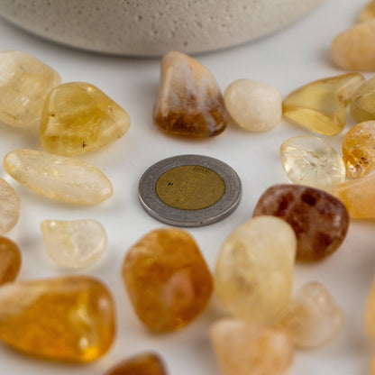 Cuarzo Citrino Pulido – Piedra Preciosa Ámbar Blanco Café de la Abundancia y la Alegría para Velas y Decoración - Candle Craft