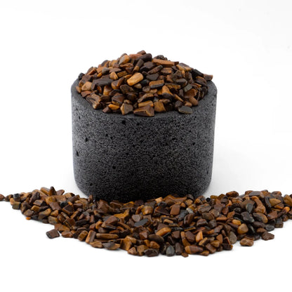 Cuarzo Ojo de Tigre Confeti – Piedra Ámbar, Café de Protección, Confianza y Energía Vital para Velas y Decoración - Candle Craft