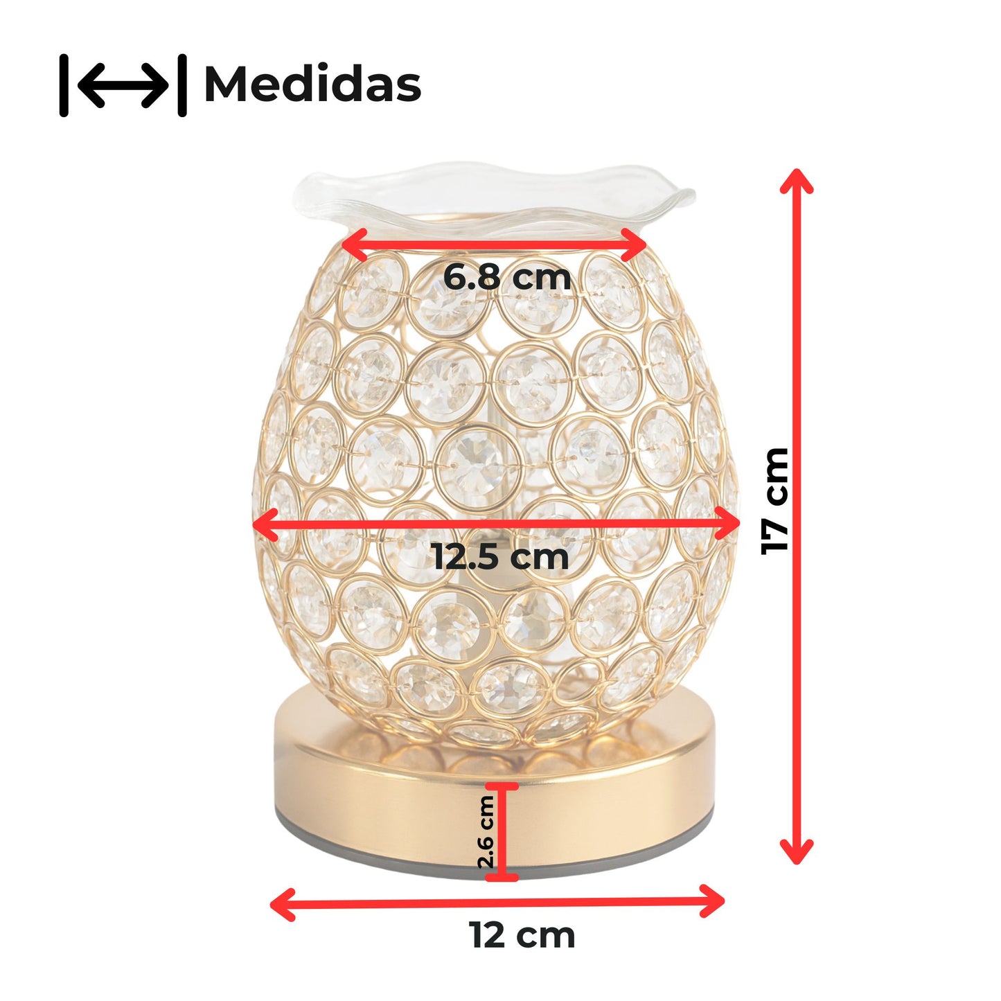 Calentador Eléctrico de Cera / Aceites Esenciales (Wax Melter) para Aromaterapia con Diseño de Cristal – 4 Niveles de Intensidad y Temporizador