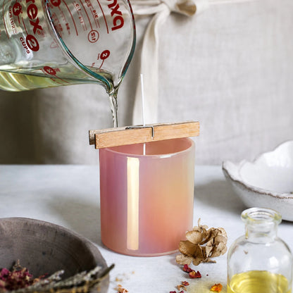 EOL - 450ml - Mónaco Vaso de vidrio para velas - Frasco Rosa Brillante Tornasol - Candle Craft