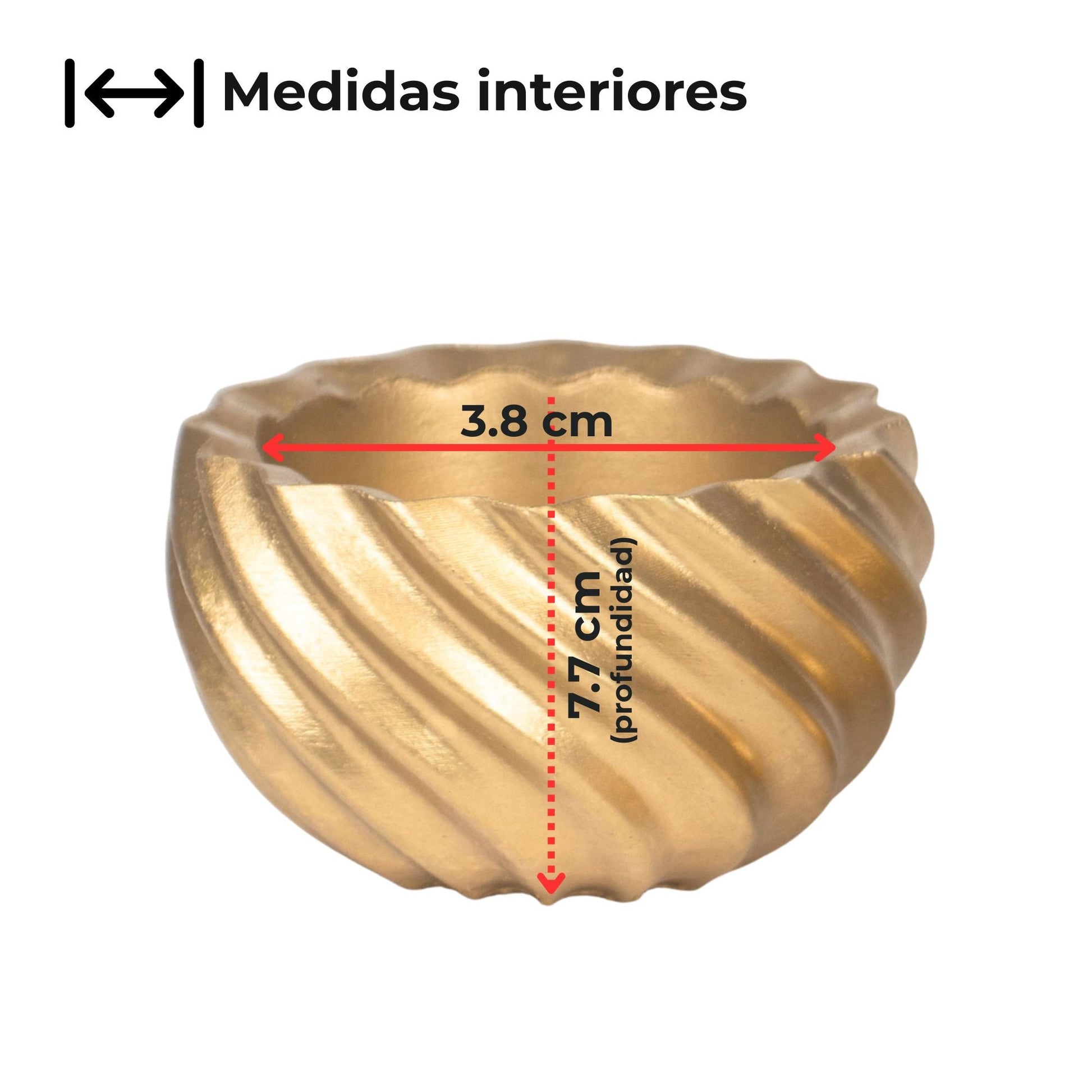 Esfera de Navidad en Espiral de Concreto - Vasos para Velas Navideñas 70ml - Dorada (Edición Especial de Navidad) - Candle Craft