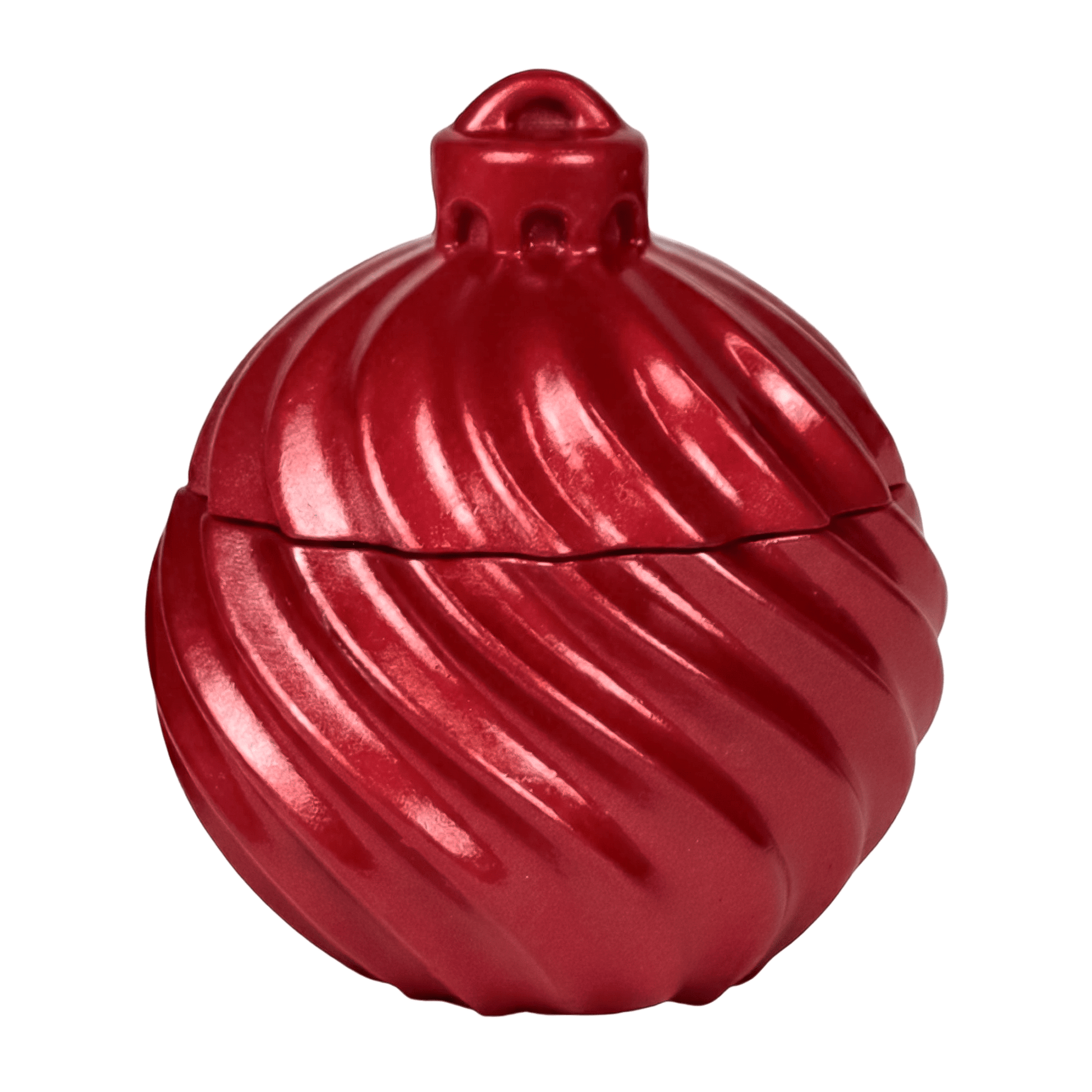 Esfera de Navidad en Espiral de Concreto - Vasos para Velas Navideñas 70ml - Roja (Edición Especial de Navidad) - Candle Craft