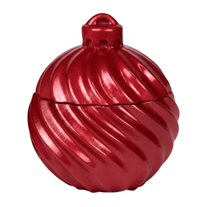 Esfera de Navidad en Espiral de Concreto - Vasos para Velas Navideñas 70ml - Roja (Edición Especial de Navidad) - Candle Craft