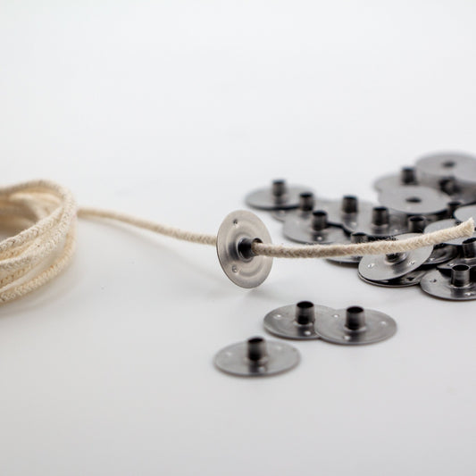 Fichas Metálicas para Pabilo – Portamechas para Velas Artesanales | Soporte de Mecha para Vela - Candle Craft