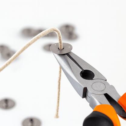 Fichas Metálicas para Pabilo – Portamechas para Velas Artesanales | Soporte de Mecha para Vela - Candle Craft