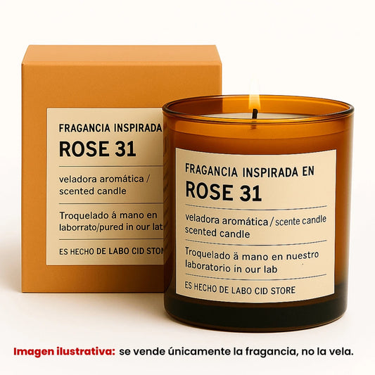 Fragancia Candle Craft - Rose 31 - Rosa 31 - Inspirada en Le Labo® - Candle Craft