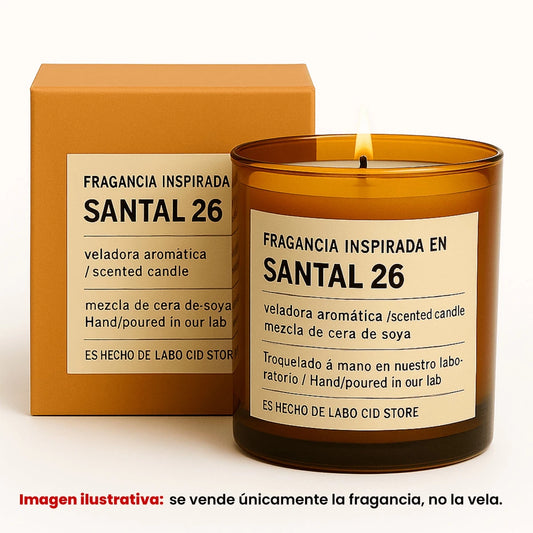 Fragancia Candle Craft - Santal 26 - Sándalo 26 - Inspirada en Le Labo® - Candle Craft