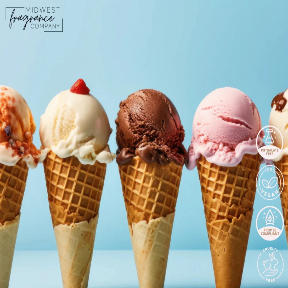 Fragancia Midwest Fragrance Company - Vanilla Wafflecone Sundae - Helado de vainilla con Cono de Vainilla - Importado de USA - Candle Craft