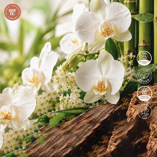 Fragancia Midwest Fragrance Company - White Orchid + Teakwood - Orquídea blanca + Madera de Teca - Importado de USA - Candle Craft