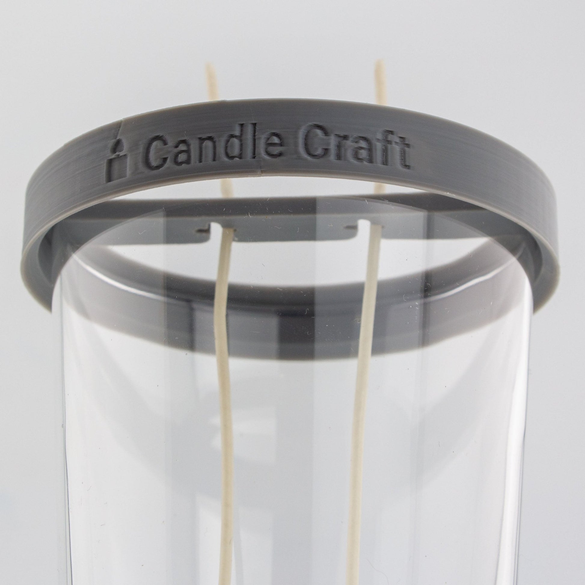 Herramienta para Centrado de Pabilos para Dos Mechas - Soporte de Mechas (Wick Holder) - Gris - Tamaño: L para 2 Pabilos - Candle Craft