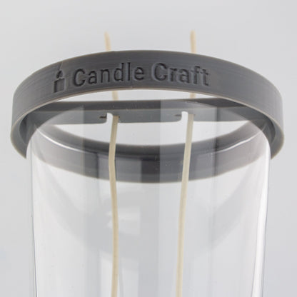 Herramienta para Centrado de Pabilos para Dos Mechas - Soporte de Mechas (Wick Holder) - Gris - Tamaño: L para 2 Pabilos - Candle Craft