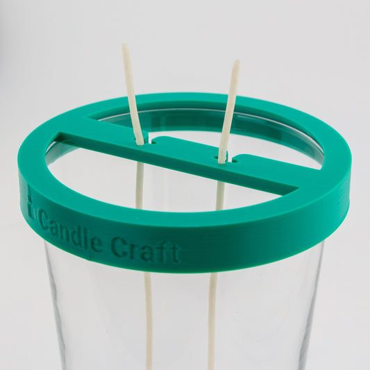 Herramienta para Centrado de Pabilos para Dos Mechas - Soporte de Mechas (Wick Holder) - Verde - Tamaño: L para 2 Pabilos - Candle Craft