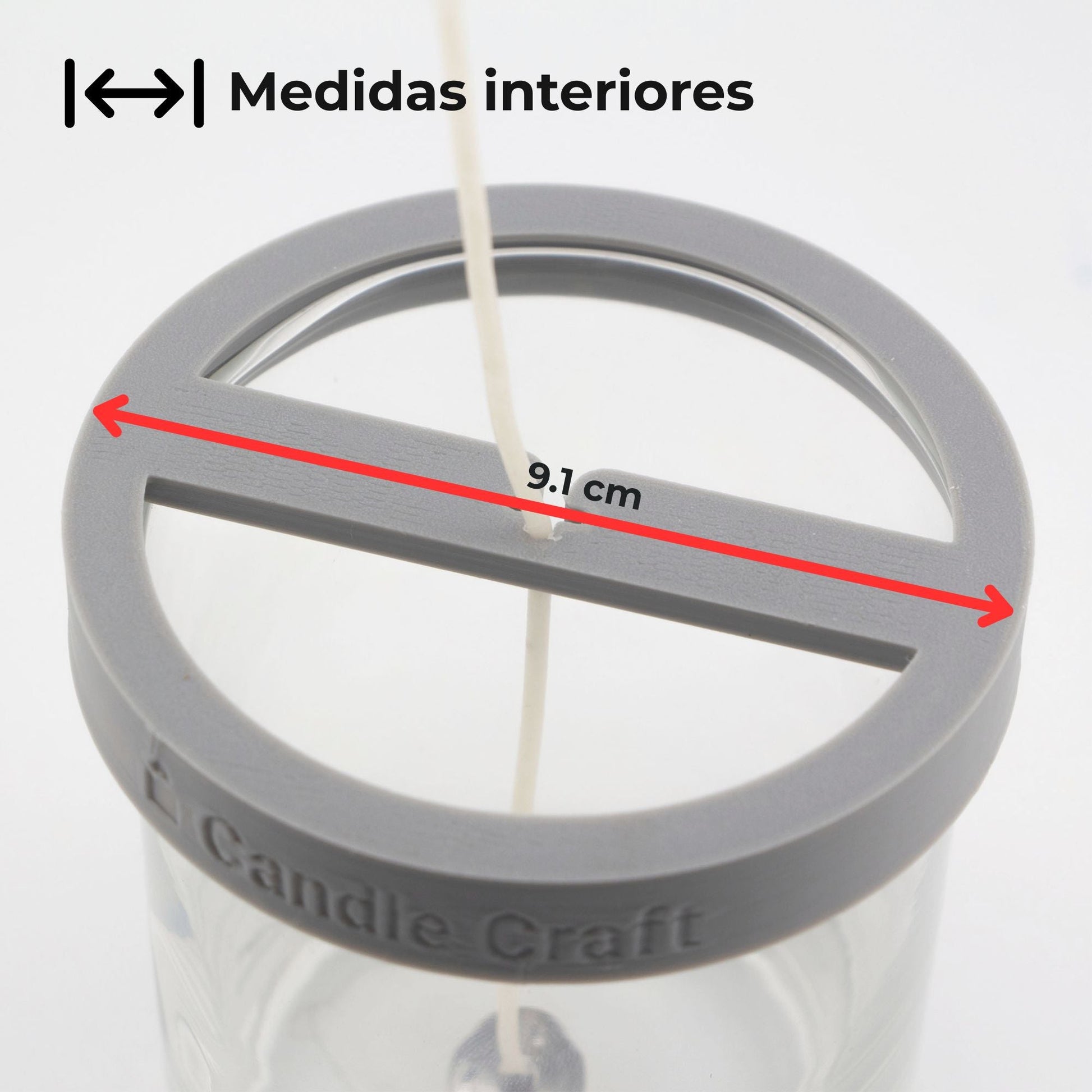 Herramienta para Centrado de Pabilos - Soporte de Mechas (Wick Holder) - Gris - Tamaño: L 1 Pabilo - Candle Craft