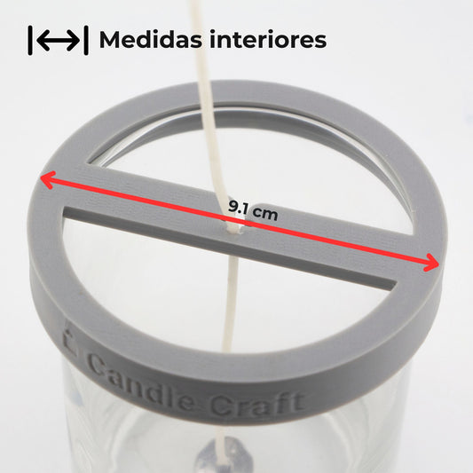 Herramienta para Centrado de Pabilos - Soporte de Mechas (Wick Holder) - Gris - Tamaño: L 1 Pabilo - Candle Craft