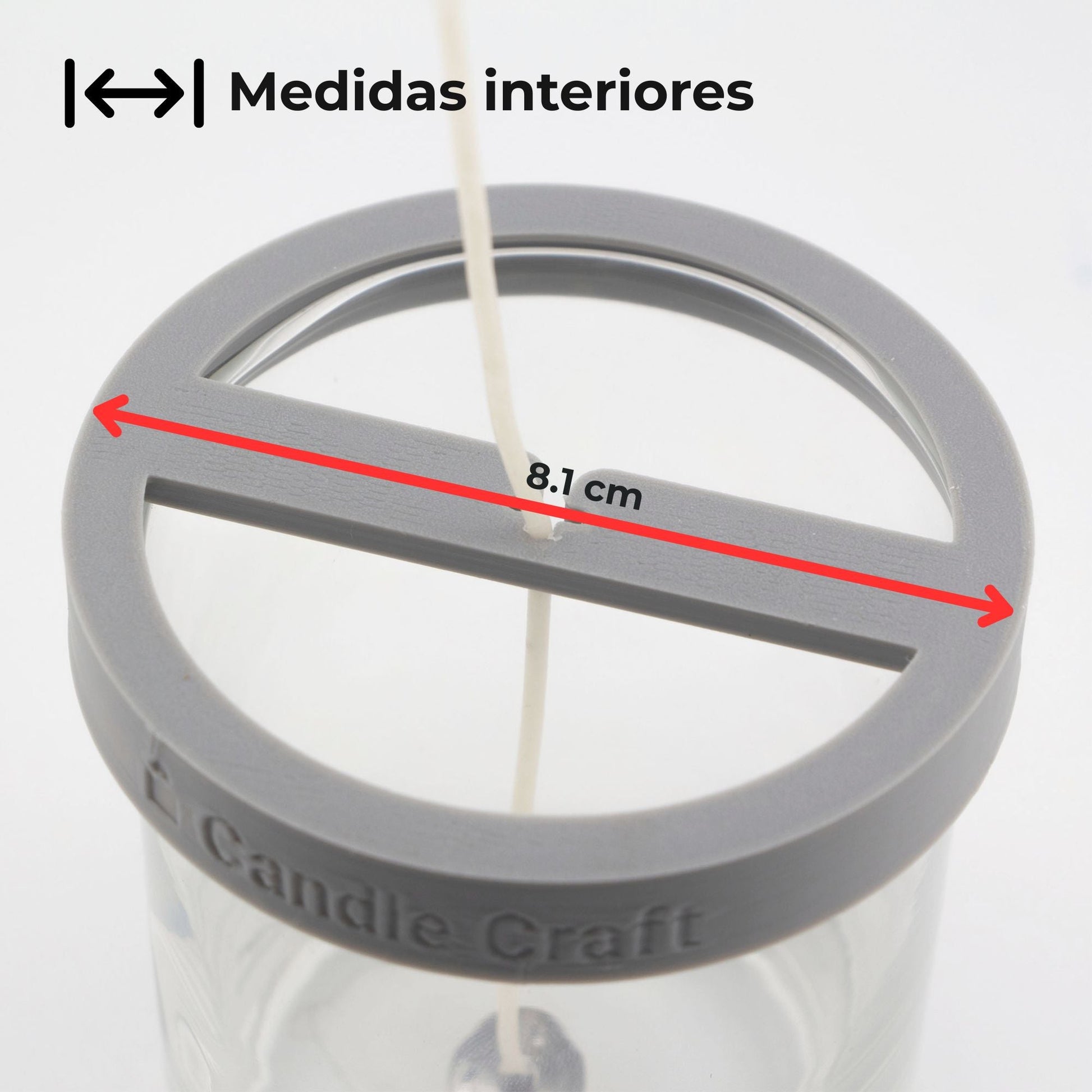 Herramienta para Centrado de Pabilos - Soporte de Mechas (Wick Holder) - Gris - Tamaño: M - Candle Craft