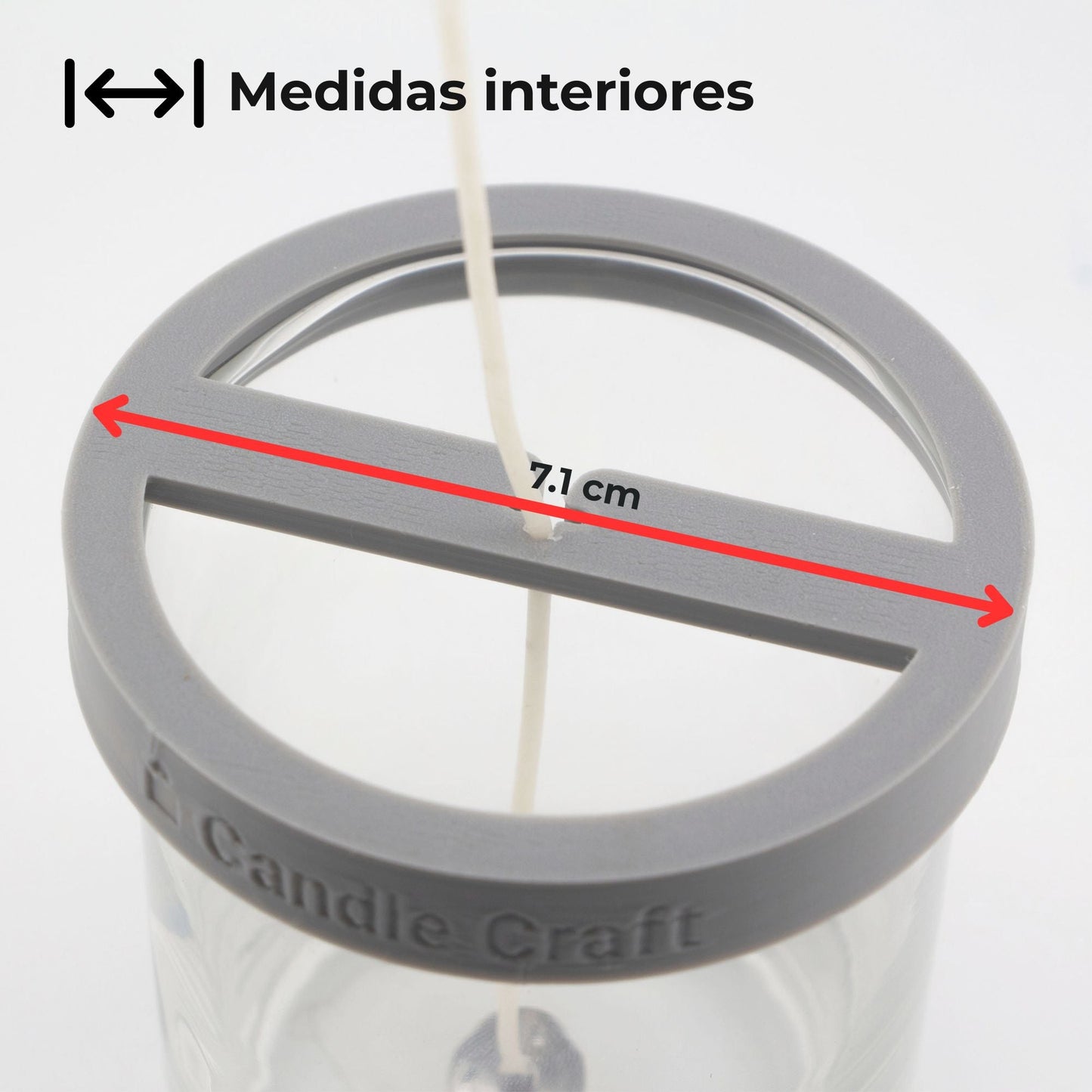 Herramienta para Centrado de Pabilos - Soporte de Mechas (Wick Holder) - Gris - Tamaño: XS - Candle Craft