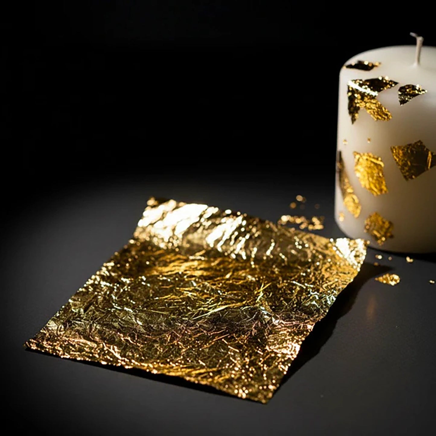 Hojas de Oro - Papel de Oro - Ultra Fino para Decoración de Velas y Detalles Artesanales - Candle Craft