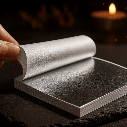 Hojas de Plata - Papel de Plata - Ultra Fino para Decoración de Velas y Detalles Artesanales - Candle Craft