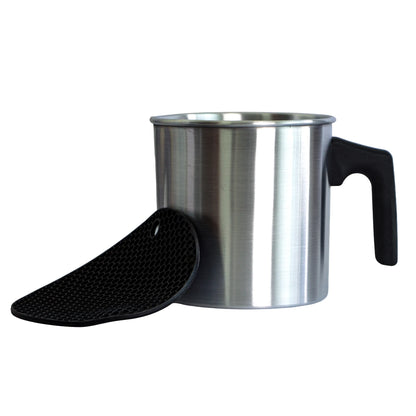 Jarra de Aluminio para Derretir Cera y almohadillo térmica - 1.2 Litros