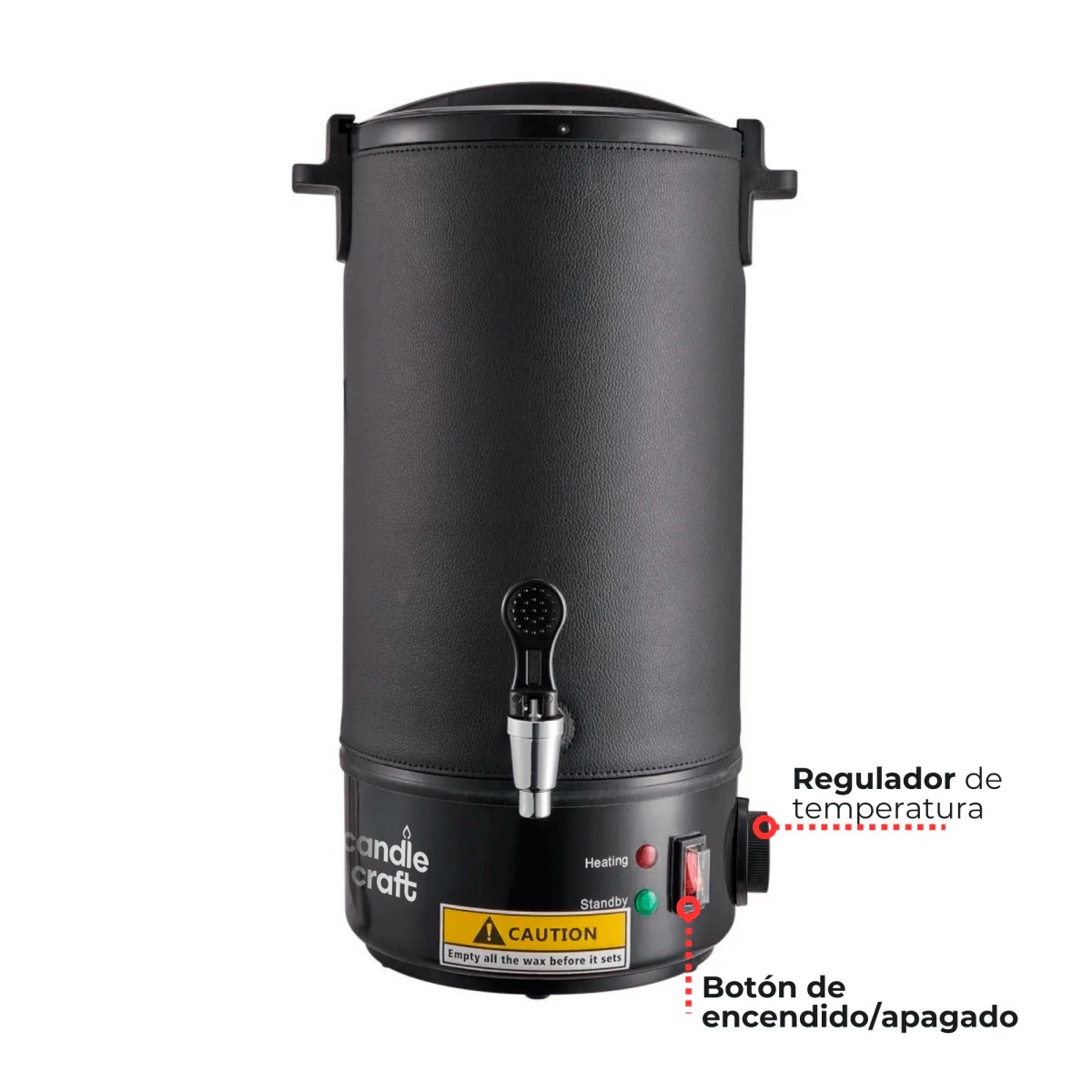 Kit Fundidor de Cera de 10 L – Derretidor de Cera Eléctrico Profesional con Llave Dispensadora hasta 110°C – Wax Melter para Velas Artesanales - Candle Craft