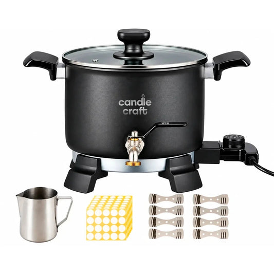 Kit Fundidor de Cera de 5 L – Derretidor de Cera Eléctrico Profesional con Llave Dispensadora hasta 150°C – Wax Melter para Velas Artesanales - Candle Craft