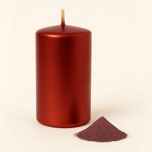 Laca Roja Metálica Granulada para Velas Artesanales – Acabado Metálico Brillante