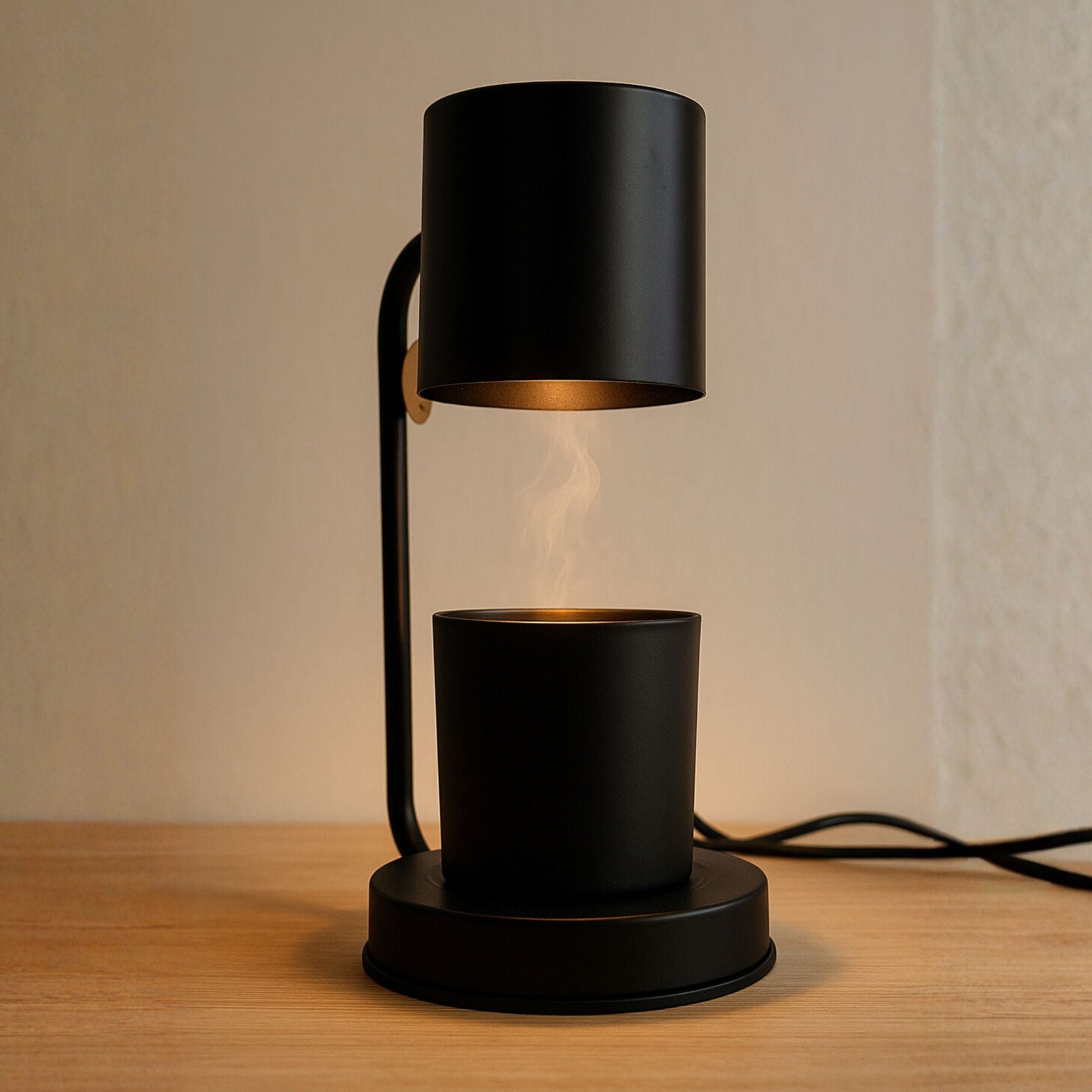 Lámpara Calentadora de Velas Aromáticas – Derretidor Eléctrico de Cera para Aromaterapia - 4 Niveles de Intensidad y Temporizador - Negro - Candle Craft