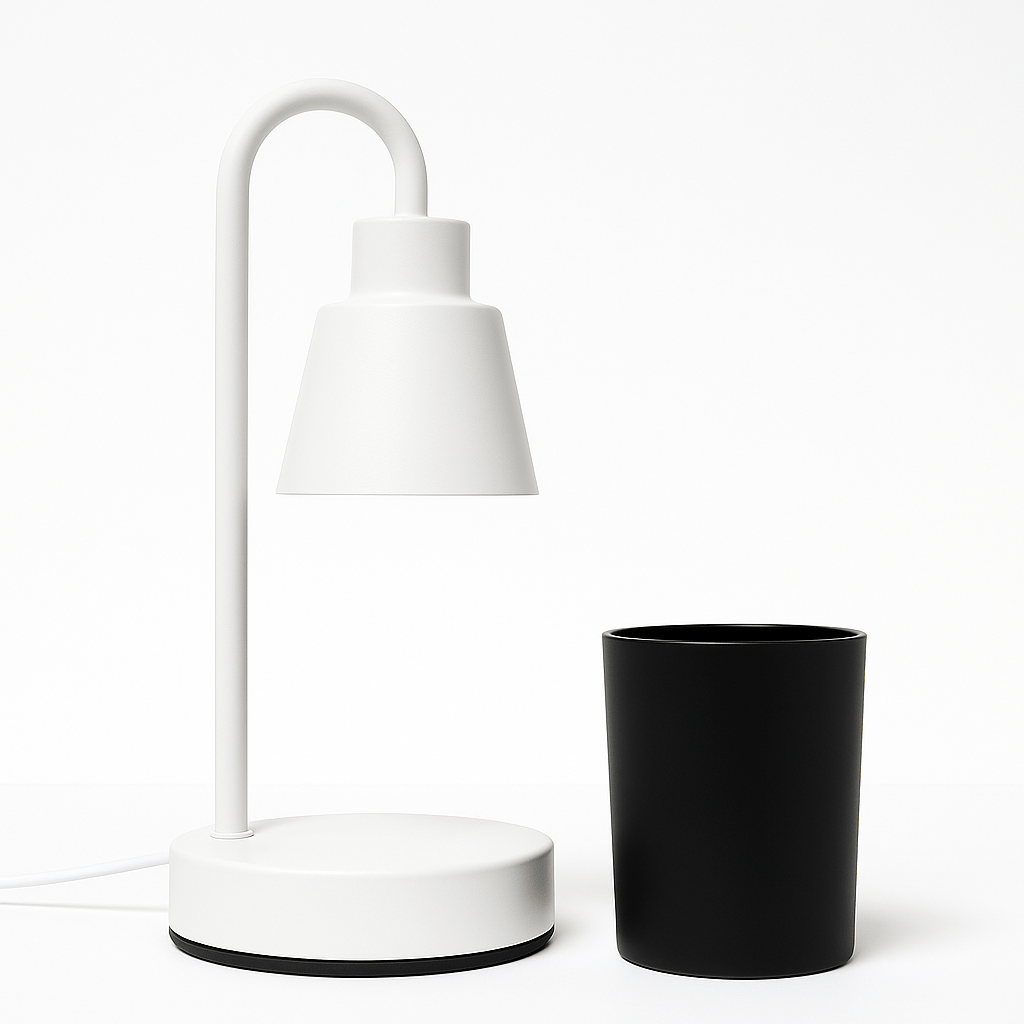 Lámpara Calentadora de Velas Aromáticas – Derretidor Eléctrico de Cera para Aromaterapia - 4 Niveles de Intensidad y Temporizador - Pequeño - Blanco - Candle Craft