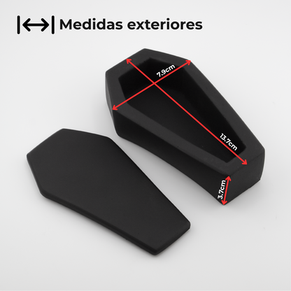 110ml - Colección Hechizo - Ataúd de Concreto para Velas - Negro (Edición Especial de Halloween)