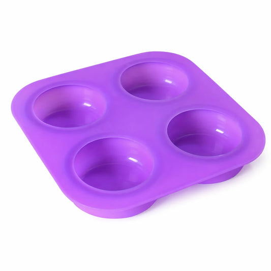 Molde Circular de Silicón Para Jabón - Molde Redondo para Jabones Artesanales - 4 cavidades - Morado - Candle Craft
