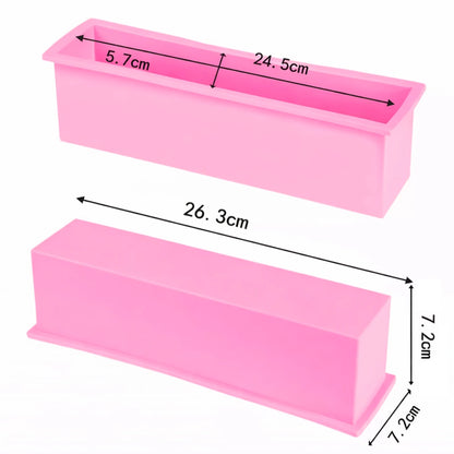 Molde Para Jabón - Molde Barra Rectangular Largo de Silicón para Jabones Artesanales - Rosa Pastel - Candle Craft